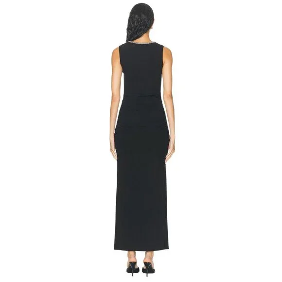 SIMKHAI Fiamma Tank Midi Dress in Black Small New Womens Long Maxi Gown